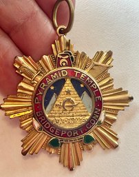 Amazing MASONIC Gilt Brass And Enamel Pendant