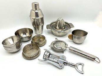 Ketel One Stainless Steel Cocktail Shaker & Other Barware (14 Pieces)