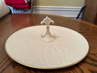 Lenox Handled Serving Plate 12' From The Chateau Collection - 24K Gold Trim