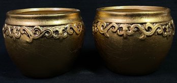 Gold Color Matching Dish Pair