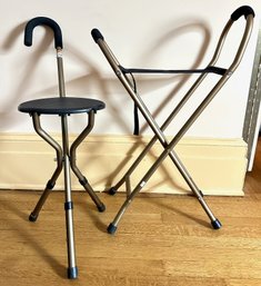2 Folding Cane Chairs, Appear Unused, 1 Retailed For $49