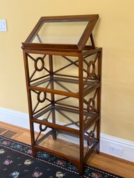 Selamat Designs Mahogany And Glass Shelf Etagere