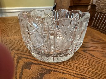 Lovely 8' Crystal  Cut Bowl  Most Likely German