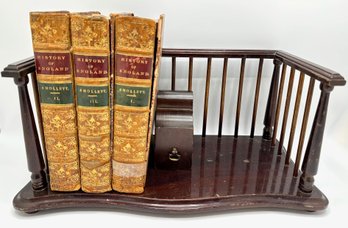 Vintage Solid Wood Book Shelf With Adjustable Book End