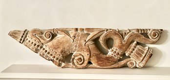 Vintage Large Hand Carved Teak Temple Architectural Element