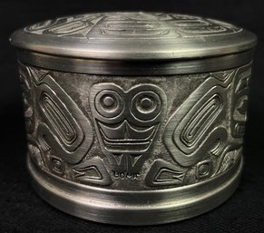 Pressed Metal Art Deco Style Trinket Dish