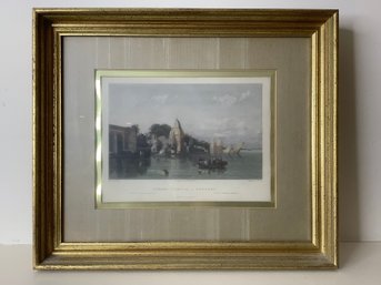 Framed Lithograph Of 'Hindoo Temple - Benares' Scene