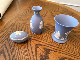 3 Small Pieces Of  Jasperware Wedgwood Made In England