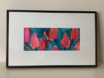 Signed Watercolor Flower Scene By 'Katharine Montstream'