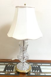 Waterford Crystal 'Lismore' Table Lamp With Brass Base