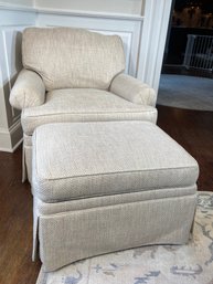 Fantastic THE CHARLES STEWART COMPANY Very Comfortable Chair With Ottoman - Was Over $3,500 - Very Nice !