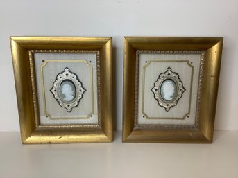 Pair Of Genuine Limoges Cameo Wall Decor