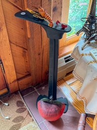 COBBLERS IRON STAND AND APPLE DOOR STOP