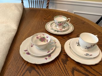 3 Sets Of 3 Pc. Luncheon Fine Bone China