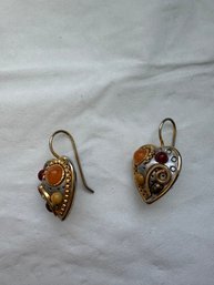 Pair Of Michal Golan Jewelry Small Heart Leverback Earrings