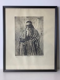 Pencil Signed Etching 'Universal Rabbi' By 'Joseph Margulies'