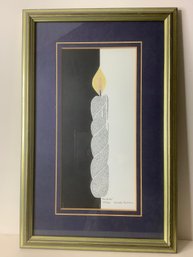 Signed Art Print 'Havdalah' By 'Yitzchak Nachum' Braided Candle Used In Jewish Ceremony