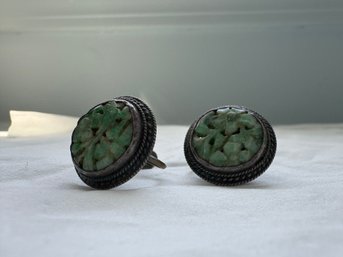 Pair Of Vintage-style Circular Earrings