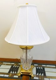 Waterford Crystal & Polished Brass Table Lamp