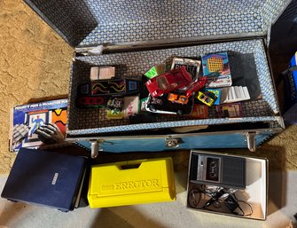 BOX OF VINTAGE TOYS AND GAMES