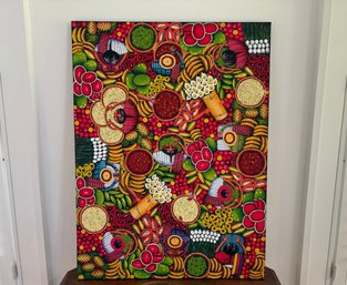 Colorful Guatemalan Fruit & Vegetable Market Painting