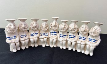 Sue Treuman Ceramic Menorah, Signed
