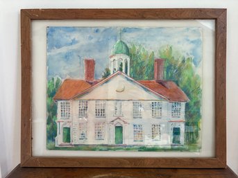 Mixed Medium John J. Sullivan Independence Hall Fairfield, Connecticut - Custom Framed Painting