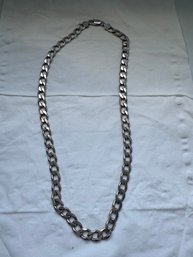 Sterling Silver Cuban Link Chain Necklace, Italian-made