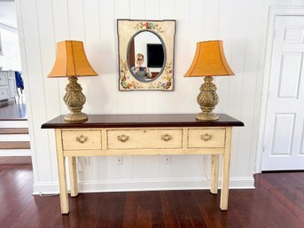 Three Drawer Painted Console