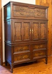 A Vintage Hollywood Regency Fruit Wood Chest Of Drawers