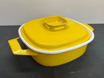 Mcm Yellow Enameled Square Casserole/ Baking Dish