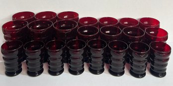 Large Lot Of Ruby Red Glass Tumblers