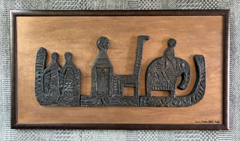 Midcentury Mary Riebenfeld Mixed Medium Relief