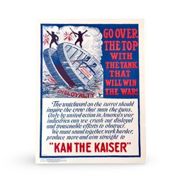 Original 1918 Kan The Kaiser WWI Poster By National Association Of Manufacturers - Lot 1 Of 2