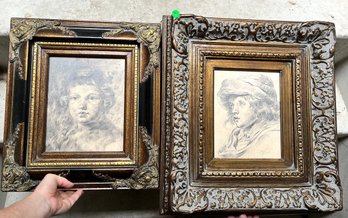Pencil Signed Reproduction Portraits In Ornate Frames
