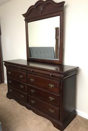 Traditional Style Dresser With Landscape Mirror