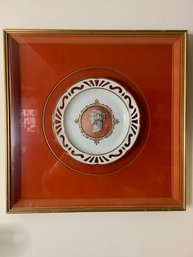 Framed Porcelain Plate With A Classic Portrait Cameo