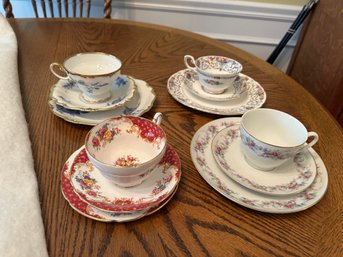 4 Sets Of 3 Pc. Cup And Saucer Sets