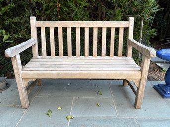 Teak Outdoor Arm Bench (1 Of 2)