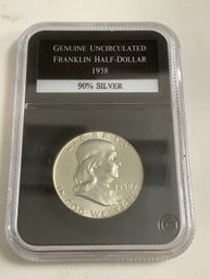 Genuine Uncirculated Franklin Half-dollar - 1958 - 90% Silver #1