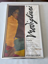 Original Vintage Theater Window Card Poster For The Play 'Modigliani' By Dennis McIntyre