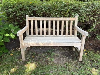 Teak Outdoor Arm Bench (2 Of 2)