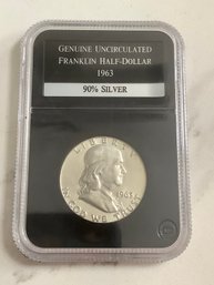 Genuine Uncirculated Franklin Half-dollar - 1963 - 90% Silver #3