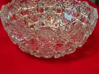 American Brilliant Cut Glass Large L Bowl 9'