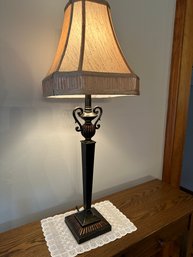 Metal Base Table Lamp With Fabric Shade