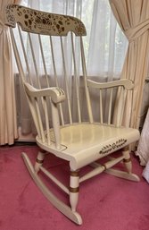 Nichols & Stone Wood Rocking Chair With Gold Painted Stencils And Accents