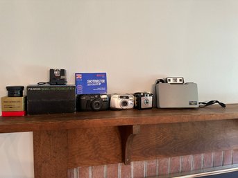 Collection Of Vintage Cameras  Including Polaroid 420 Land Camera
