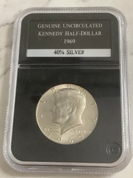 Genuine Uncirculated Kennedy Half-dollar - 1969 - 40% Silver #10