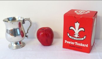 A Vintage English Pewter Tankard Still In The Box