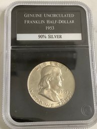 Genuine Uncirculated Franklin Half-dollar - 1953 - 90% Silver #13